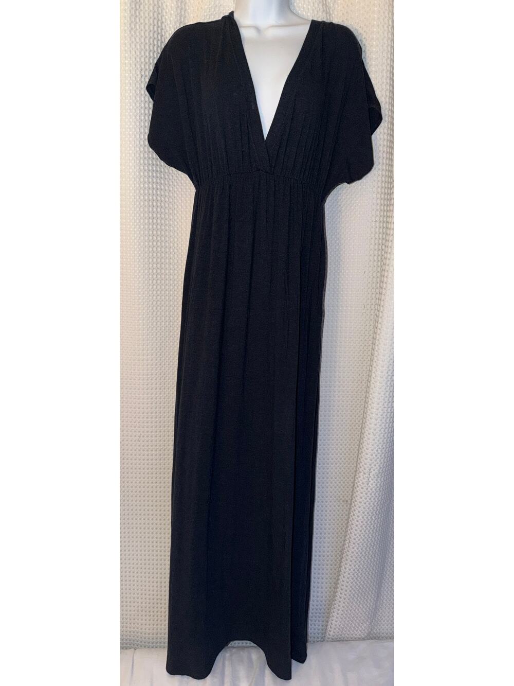 J.Crew Black Modal Maxi Dress Small Empire Waist V Neck